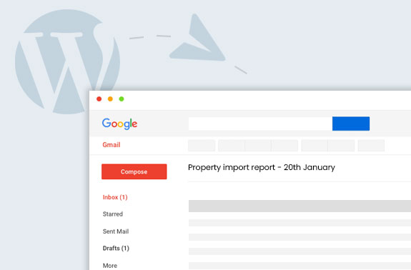 Email reports sent after successful property import