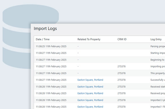 Automatic property import logs