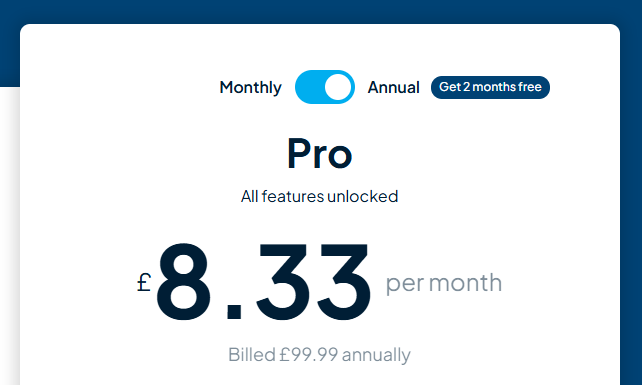 Annual Pricing Toggle