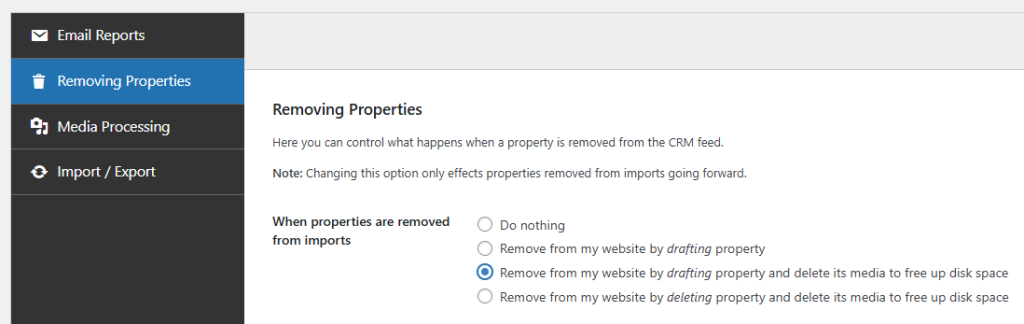 Actions when properties removed from Houzez import