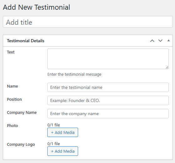 Houzez Add Testimonial